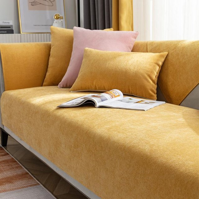 Wasserdichte und kratzfeste Sofa Abdeckung von Your Warm Home in Gelb, B/B: 110 x 160 cm - Bild 1