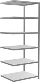 Schulte Anbauregal Steckregal MULTIplus250 in Grau mit 6 Fachböden und Kreuzstrebe, verzinkt, B/T/H: 250 x 100 x 80 cm - Bild 1