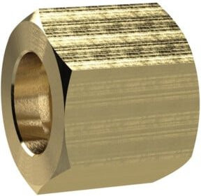 Riegler Sechskant-Überwurfmutter aus Messing in Gold, G 3/8, für Tüllengröße LW 4/6/9 - Bild 1