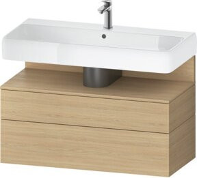 Duravit Waschtischunterschrank Qatego in Braun, Wandhängend, mit integrierter Beleuchtung und Innenschubladen, B/T/H: 99 x 47 x 59 cm - Bild 1