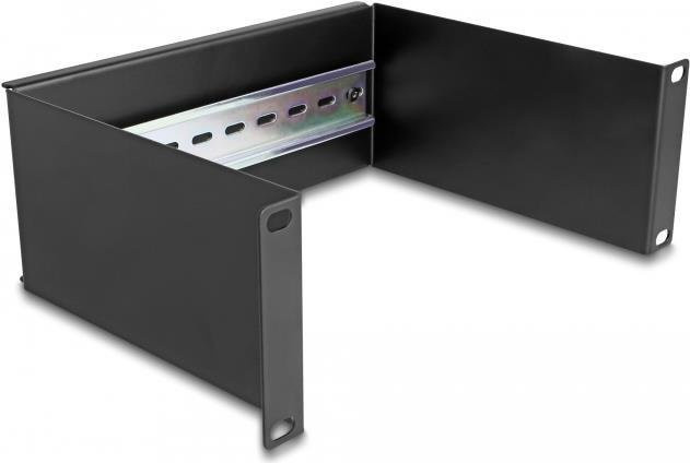 Delock DIN Schienenpanel für Rack-Montage, Schwarz, 2U - Bild 1