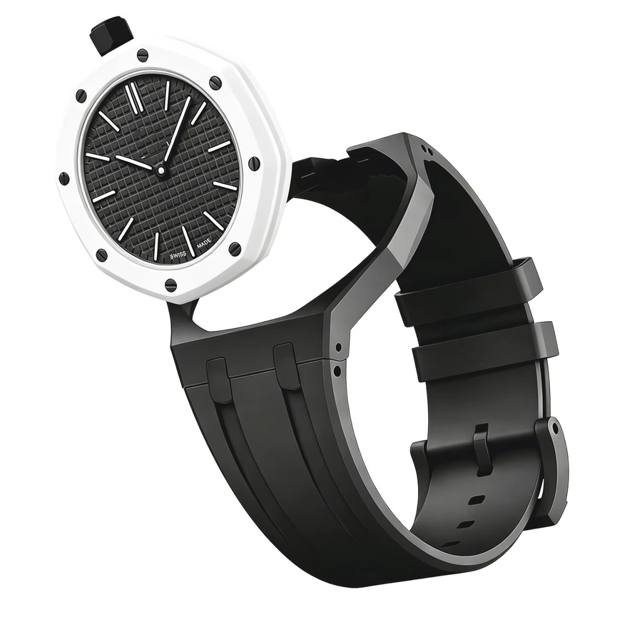 UIENIE Uhrenarmband-Mod-Kit, Silikon, Keramik, Schwarz, Unisex - Bild 1
