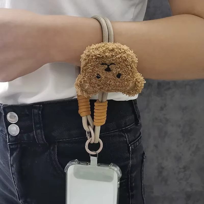 Tutew Telefon Armband, Cartoon 3D Plüsch Fuzzy Bears, Lanyard Strap - Bild 5
