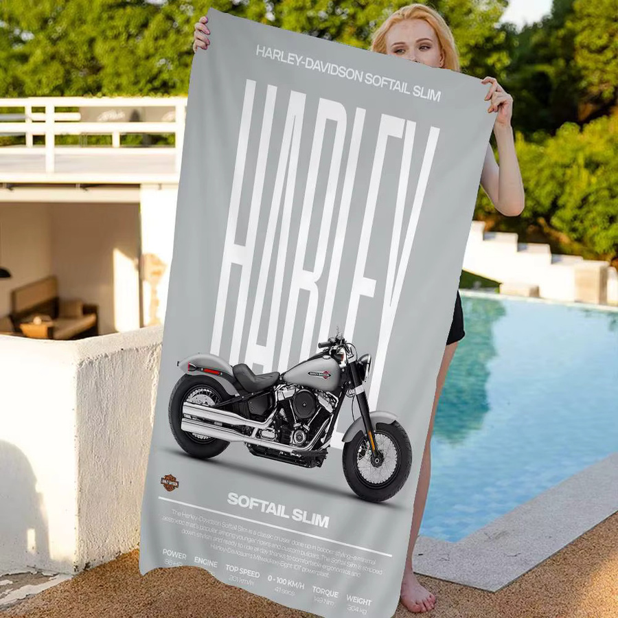 H-HarleyS Strandtuch für Mädchen, buntes Mikrofaser-Badetuch, schnell trocknend und sandfrei, Multicolour/Grau - Bild 4