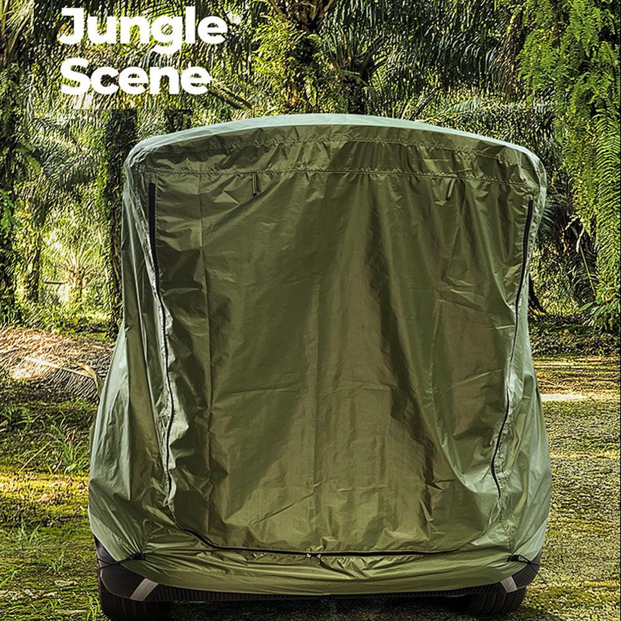 TOMTOP JMS Outdoor-Auto-Kofferraum-Zelt mit Baldachin für Camping und Picknick, Weiß und Grün - Bild 2