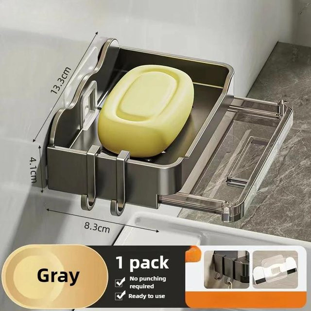 Freistehender Seifenhalter für dein Badezimmer zur Wandmontage mit doppelter Drainage als Seifen- und Schwammhalter Organizer - Bild 1