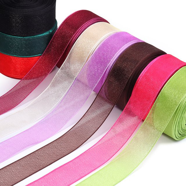 Buntes Organza Band aus Mesh für DIY Dekorationen, Hochzeit, Party und Weihnachten, Breite: 2,5 cm, Länge: 9,14 m - Bild 1