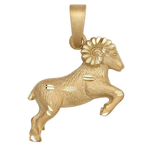 Colfem Anhänger Sternzeichen Widder, 925 Silber, gold vergoldet, matt - Bild 1