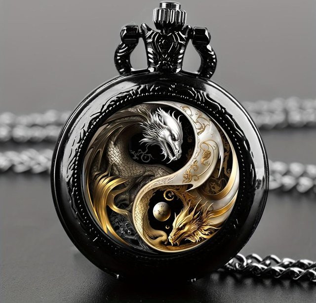 Le Jardin Taschenuhr, Drachen, Quarz, Kunststoff, Schwarz, Damen - Bild 1