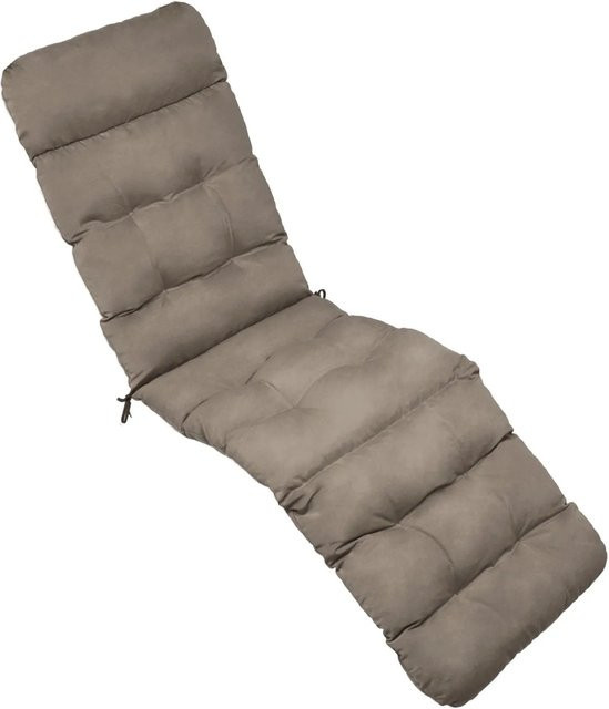 Beautissu Bequeme Liegenauflage Deckchair Taupe, B/T/H: 200 x 50 x 8 cm - Bild 1