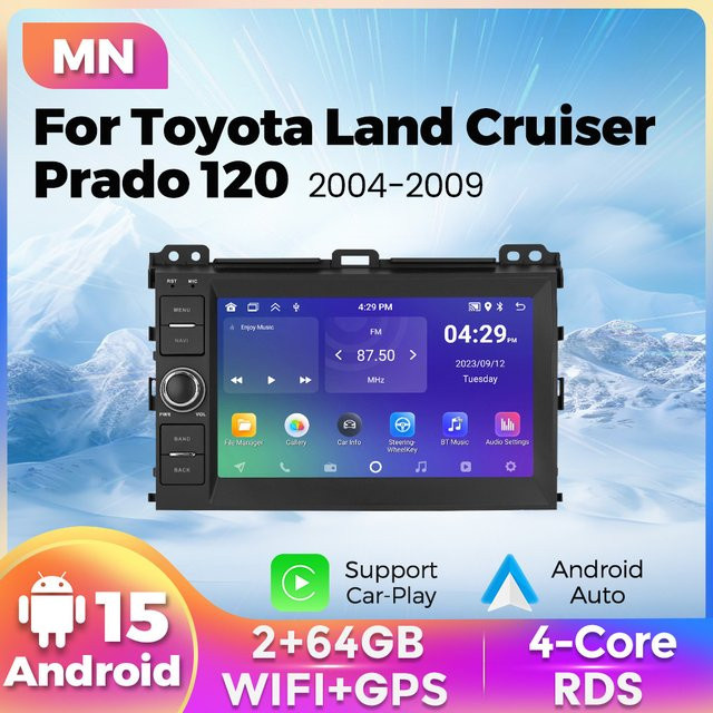 MEKEDE & NAVIFLY 8 Zoll Auto Radio mit Carplay Multimedia Player für Toyota Land Cruiser Prado 120 2004-2009 in Schwarz - Bild 1