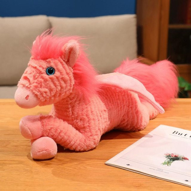 Yiran toy Fliegendes Pegasus Plüschtier, 48cm, Rosa / Pink - Bild 1