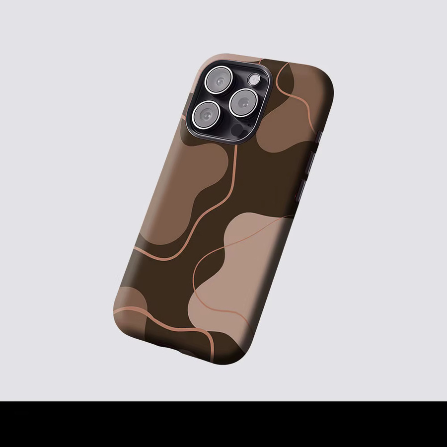 Aurbe Matte 2-in-1 MagSafe Hülle für iPhone 17 16 15 14 Plus Pro Max Stoßfeste Hartschale mit Schutzfilm in Braun - Bild 2