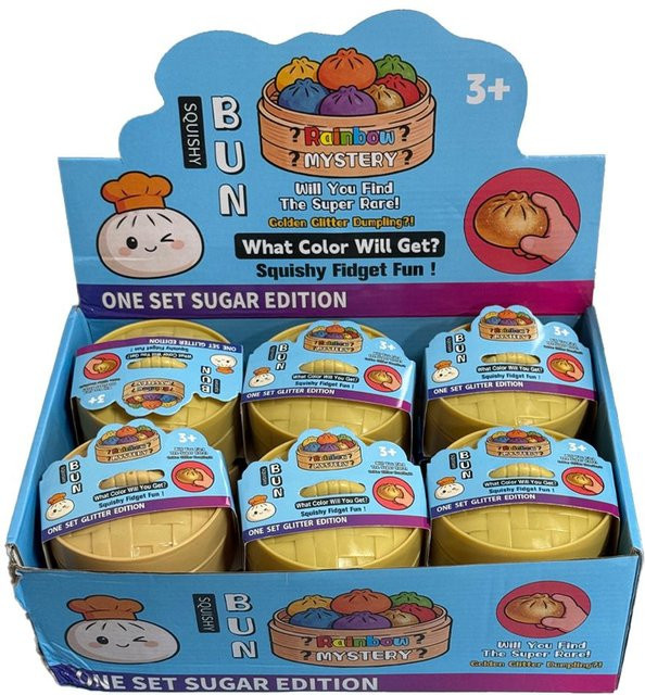 Bunte Glitzer-Knödel Squishies, 1-12 Stück, mit Box, Sensorisches Quetschspielzeug - Bild 1