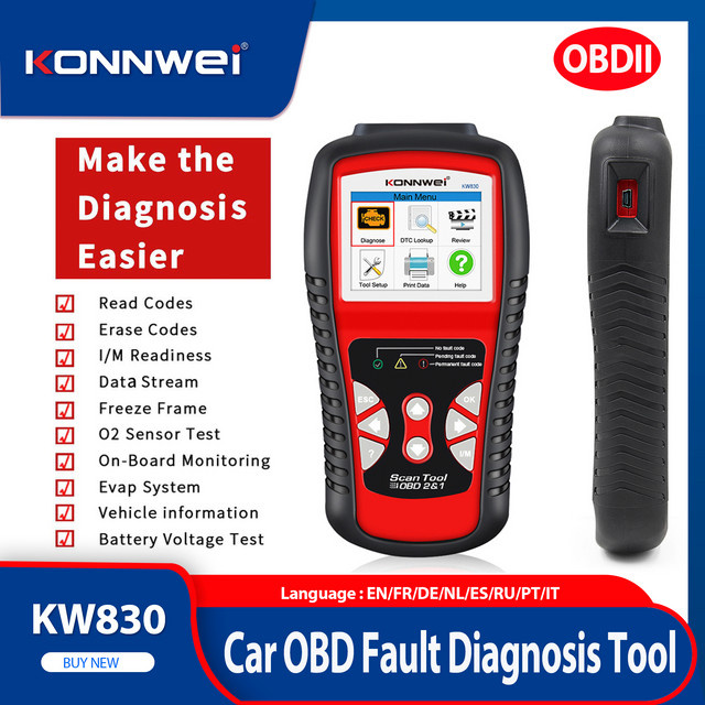 KONNWEI KW830 OBD2 Diagnosegerät zum Lesen und Löschen von Fahrzeugfehlercodes - Bild 1