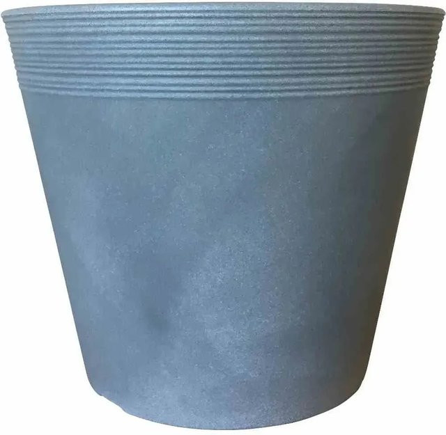 Siena Garden Pflanzgefäß Malaga Grau Kunststoff Ø 38 cm, Höhe: 32 cm - Bild 1