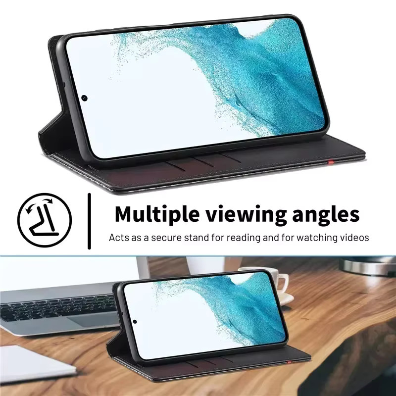 Handyhülle aus Kohlefaser und Leder für Samsung Galaxy A-Serie in Schwarz - Bild 5