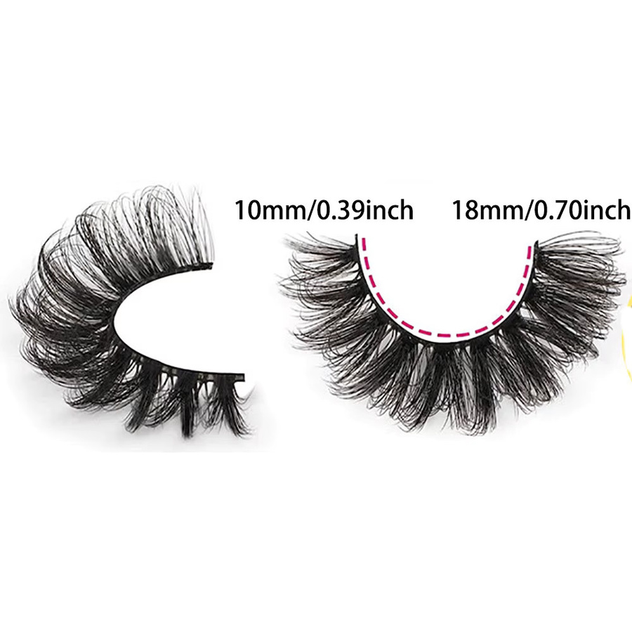 JIEFUXIN Falsche Wimpern Wispy Katze Look, Black, 7 Paare, Unisex - Bild 4