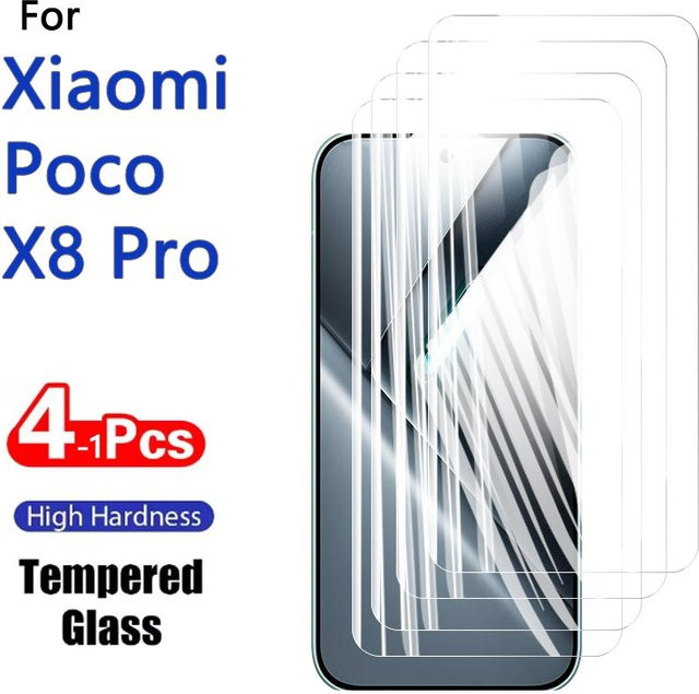 Displayschutzfolie aus gehärtetem Glas für Xiaomi Poco X8 Pro, kratzfest und transparent, 1–4 Stück - Bild 1