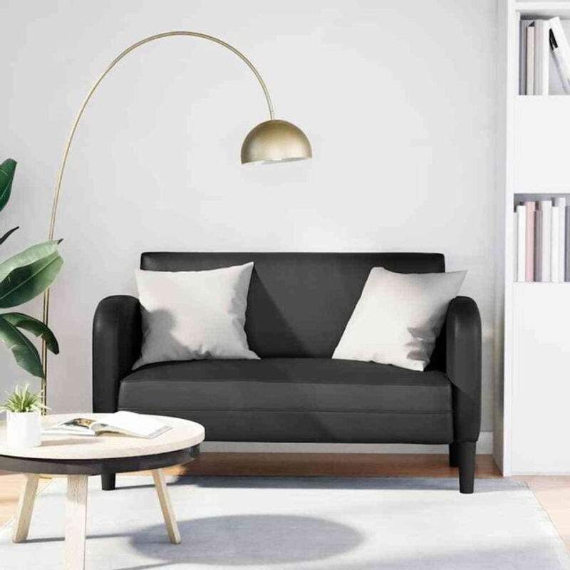 vidaxl 2-Sitzer-Sofa in Schwarz aus Kunstleder, modern und klassisch gestaltet, Breite: 110 cm - Bild 1