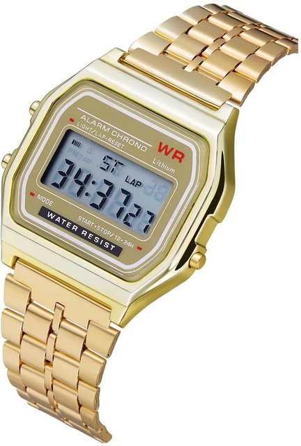 Armbanduhr Digital, Quarz, Edelstahl, Gold, Silber, Unisex - Bild 1