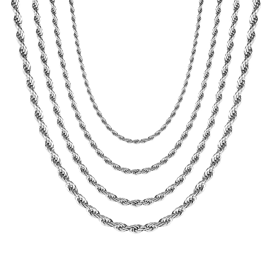 LUXUSTEEL Halskette Edelstahl, Silber, Herren - Bild 2