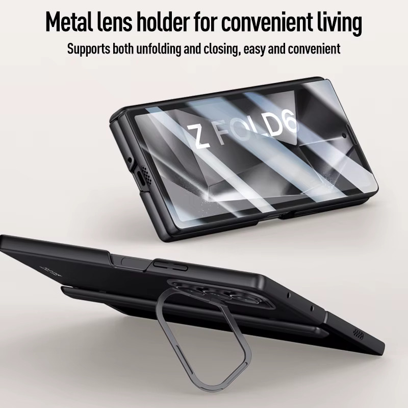 DO AS YOU WISH Schutzhülle für Samsung Galaxy Z Fold 6 mit magnetischer Scharnierabdeckung, gehärtetem Glas und integriertem Ständer - Bild 2