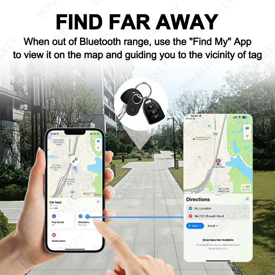 4er-Set Google Find My Tracker Android-Ortungsgeräte mit Bluetooth und Sprachlokalisierung in Schwarz - Bild 4