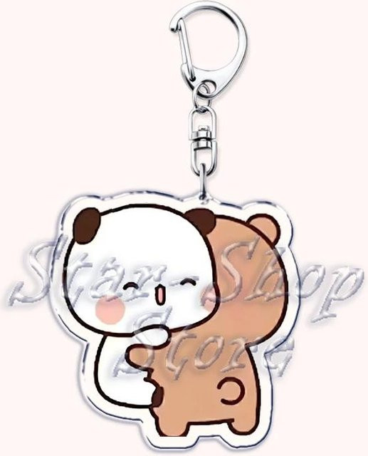 CHIC STUDIO Schlüsselanhänger Bubu Liebe Dudu, Grauer Bär Panda, Unisex - Bild 1
