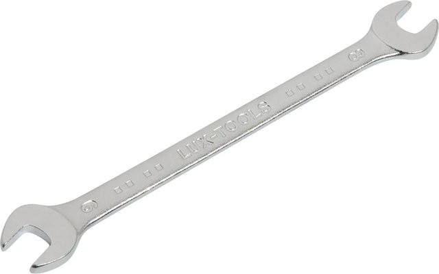 LUX-TOOLS Gabelschlüssel aus Chrom-Vanadium in Silber, Ring-Design, 8 mm x 9 mm - Bild 1