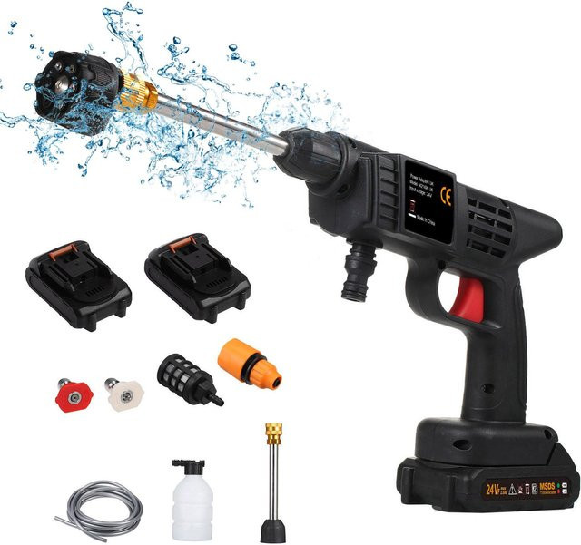 Aimo Akku-Hochdruckreiniger in Schwarz mit 150 PSI und 6-in-1-Sprühbatterie - Bild 1