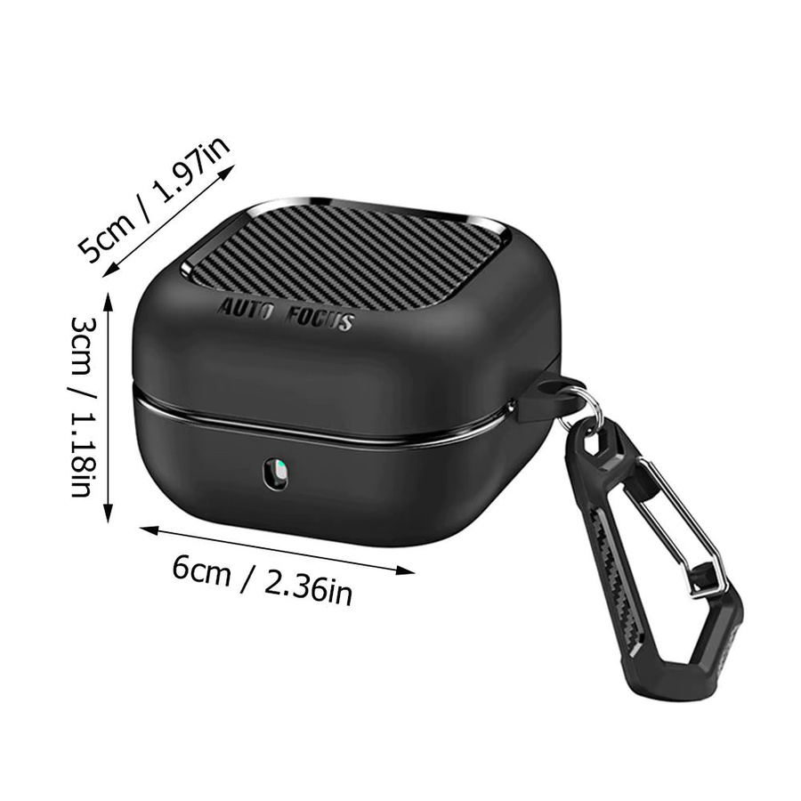 Stoßfeste Samsung Galaxy Buds 4 / Buds 4 Pro Schutzhülle aus Kohlefaser mit Schlüsselanhänger - Bild 4