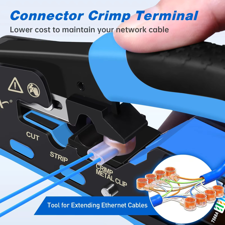ZoeRax RJ45 Crimper Kit für CAT7 und CAT6A mit 10 Steckverbindern und Zugentlastungsstiefeln für Ethernet LAN Kabel - Bild 4