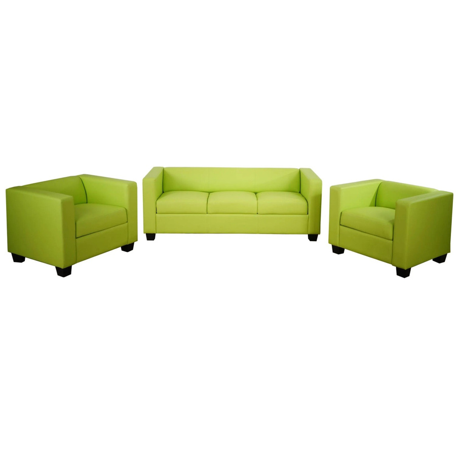 MCW Sofagarnitur Lille in Hellgrün aus Kunstleder mit 3er Sofa und 2 Sesseln im Lounge-Stil - Bild 3