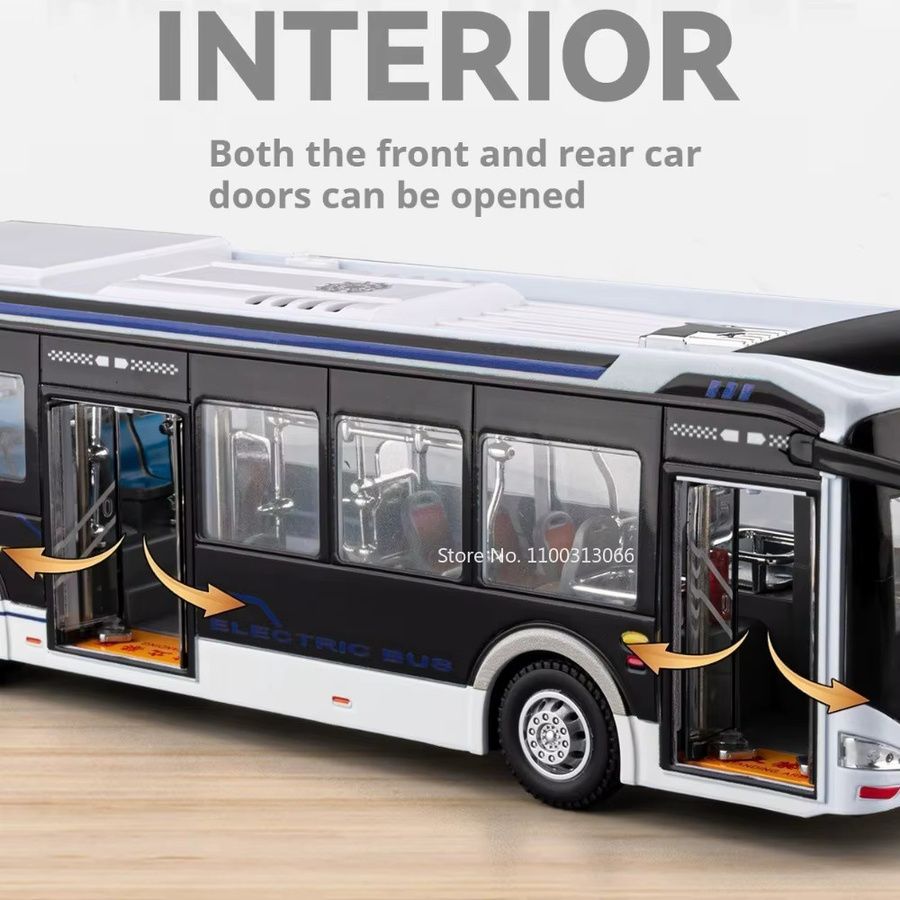 MAKEDA New Energy Bus, Spielzeugauto, 1:42, Metall, Blau - Bild 5