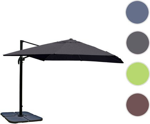 MVG Gastronomie-Ampelschirm MVG-A96 in Grau mit Schirmständer, neigbar, B: 360 cm, H: 300 cm - Bild 1
