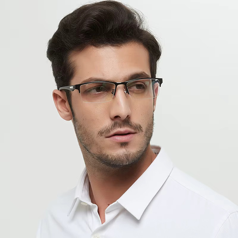 EVUNHUO Lesebrille Halbrand, Tr90, rectangular, black, Unisex - Bild 3