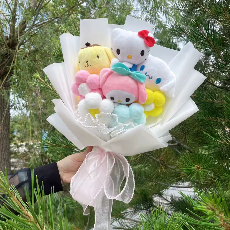 Handgemachte Sanrio Kunstblumen als kreativer Blumenstrauß in Multicolour aus Textil - Bild 2