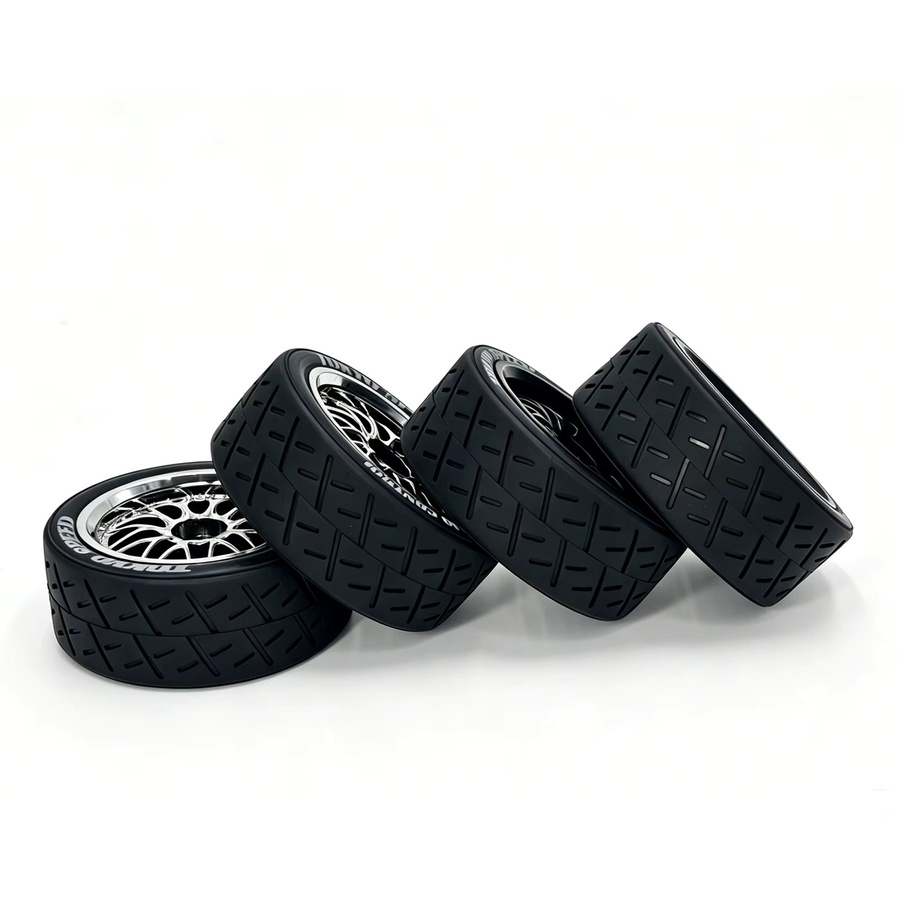 Tamiya Rallye-Räder & -Reifen, 4-teiliges Set, 1/10, Kunststoff, Gummi - Bild 2