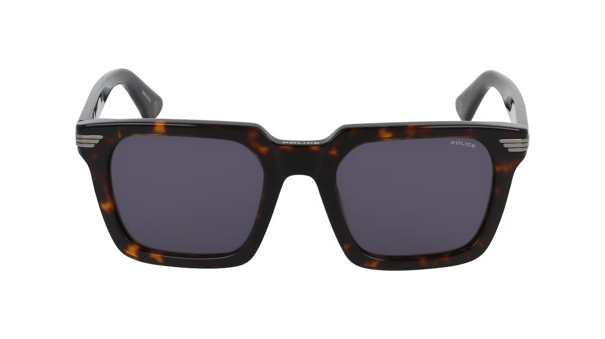 Police SPLP29 Sonnenbrille, Vollrand, Quadratisch, Acetat, Unisex, braun, grau - Bild 1