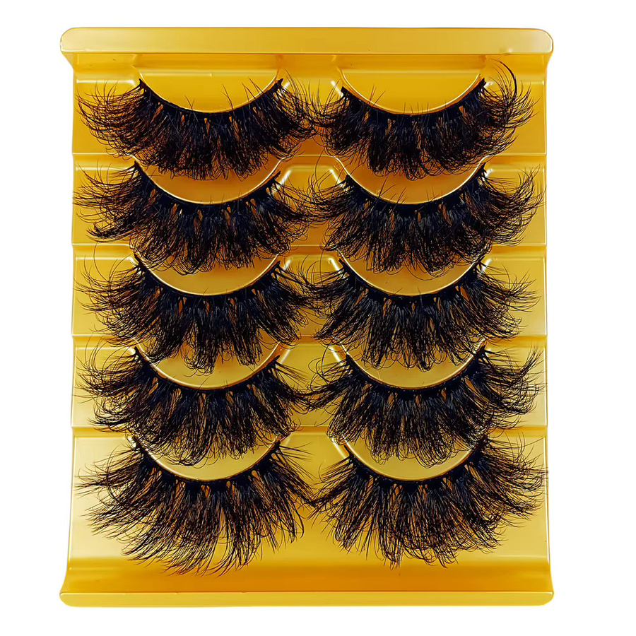 JIEFUXIN Künstliche Nerz-Wimpern, Black, 5 Paar, Unisex - Bild 5