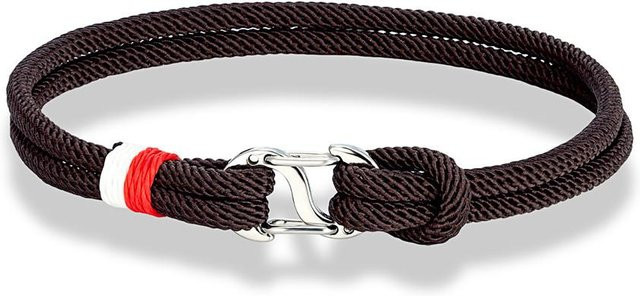Armband, marineblau geflochtenes Seil, Edelstahl, 17 cm, Unisex - Bild 1