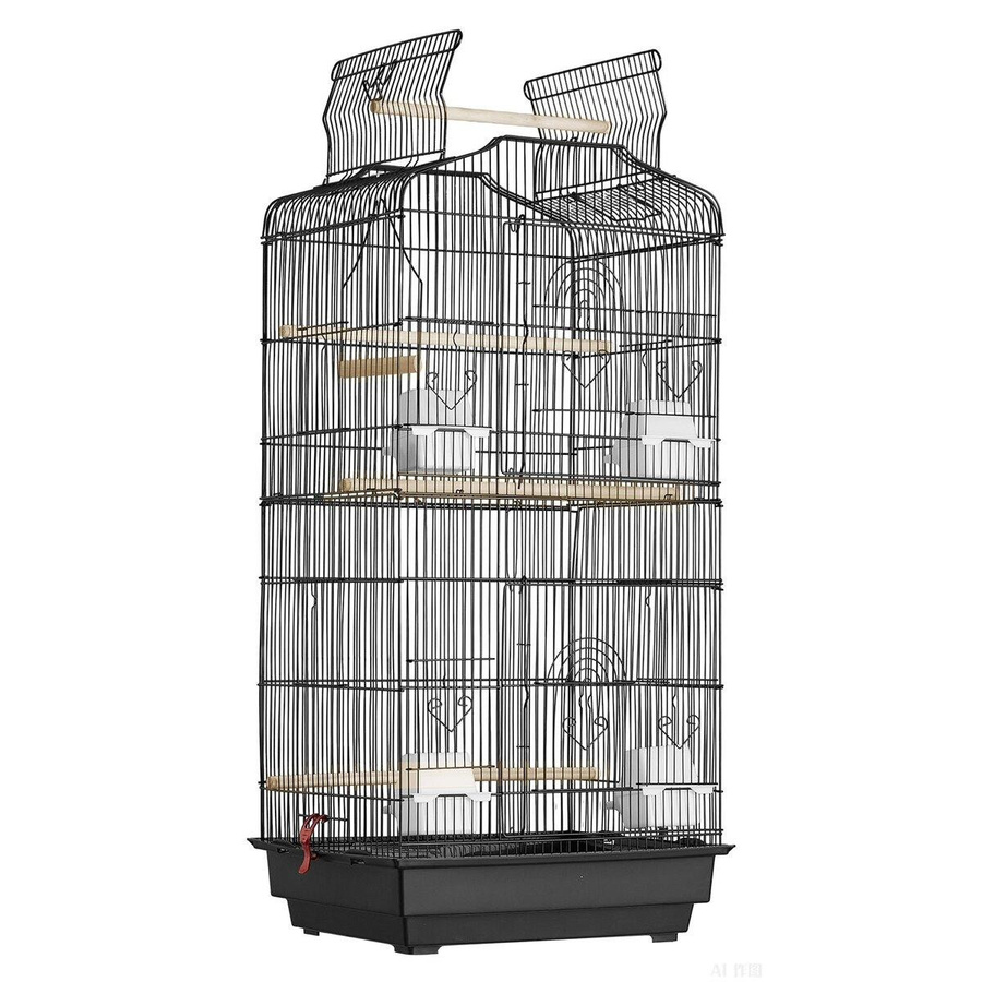 Buying Solutions MB Vogel Flugkäfig aus Metall in Schwarz für Wellensittiche, Nymphensittiche und Papageien - Bild 2