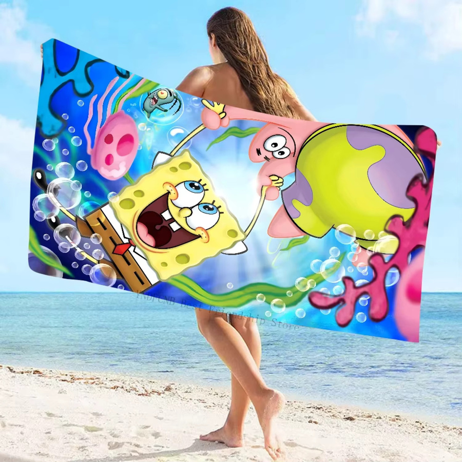 Potdemiel SpongeBob Schwammkopf Strandtuch für Kinder und Erwachsene, schnelltrocknend und weich, Multicolour, B: 100 cm, T: 50 cm - Bild 2