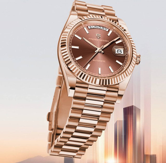 Pagani Design Armbanduhr, Automatik, Roségold, Edelstahl, Saphirglas, Herren - Bild 1