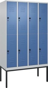 C+P Doppelstock-Spind Classic PLUS mit 4 Abteilen und Sicherheits-Drehriegel in Fernblau, B/T/H: 120 x 50 x 212 cm - Bild 1