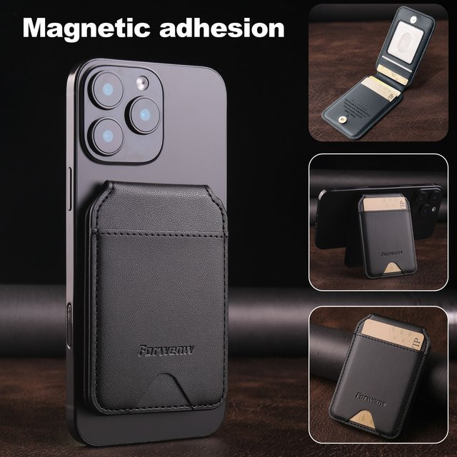 Luxuriöse Retro-Ledertasche MagSafe Wallet Handyhülle für iPhone 17 16 15 14 und Samsung - Bild 1
