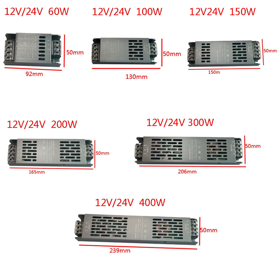 Mini LED Netzteil Transformator AC 220V auf DC 12V oder 24V Ultra dünne Stummschaltung - Bild 2