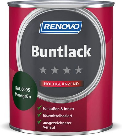 RENOVO Buntlack für Holz in Grün, hochglänzend, 0,75 l - Bild 1