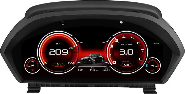 Hizpo Digitales Auto-Armaturenbrett für BMW 3/4 Serie F30/F31 GT-F34 F32/F33/F36 2013-2020 NBT EVO LCD Tachometer-Stil in Schwarz, 12,3 Zoll - Bild 1